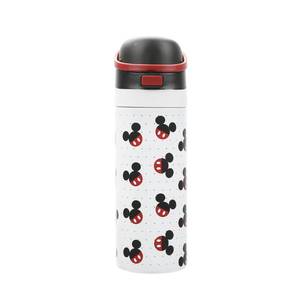 lot 12044 image: Mickey Mouse Classic Mickey Ears All-Over Print White 24 Oz Stainless Steel Water Bottle