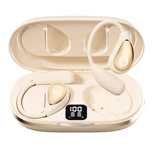 lot 12048 image: CuiSuto Open Ear Earbuds Wireless Bluetooth Headphones, 60Hrs Playtime, Stereo Sound Over Ear Buds with IPX7 Waterproof Noise Canceling Earphones, Ideal for Fitness, Travel - Off White