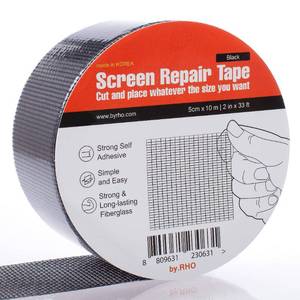 lot 12049 image: by.RHO Screen Repair Tape �� Strong Self-Adhesive Window & Screen Door Repair Kit, Fiberglass Screen Patch 2�33ft, Easy Cut and Apply, Indoor-Safe Adhesive, All-Weather (Black)