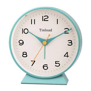 lot 12050 image: Tinload 4.5 Battery Operated Retro Analog Alarm Clock, Small Silent Bedside Desk Clock,Lighted on Demand, Battery Operated, Snooze, for Living Room, Bedroom, Bedside, Desk(Green)