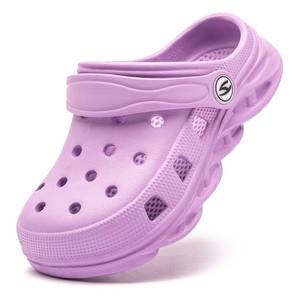 lot 12058 image: HOBIBEAR Girls Classic Graphic Kids Garden Clogs Slip on Water Shoes (Purple-Size 1 Little Kid)