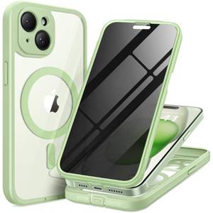 lot 12068 image: TIESZEN for iPhone 15 Case, Compatible with MagSafe, Built-in Privacy Screen Protector and Camera Protection, Anti Spy Full Body Dustproof Shockproof Hard Phone Case 6.1, Black
