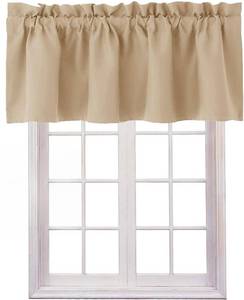 lot 12078 image: Hiasan Valance Curtains for Kitchen Blackout Thermal Insulated Solid Window Curtain Valance, Biscotti Beige, 52 x 18 Inches, 1 Panel