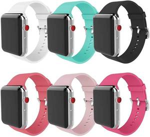 lot 12087 image: MITERV Compatible with Apple Watch Band 38mm 40mm 41mm Women Men Soft Silicone Sport Strap Replacement Wristbands with Classic Clasp for iWatch Series 7 6 5 4 3 2 1 SE 15 Pack