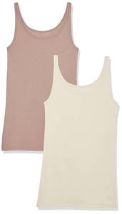 lot 12089 image: Amazon Essentials Womens Slim-Fit Thin Strap Tank Top, Pack of 2, WhiteDark Taupe, Large (Only One)