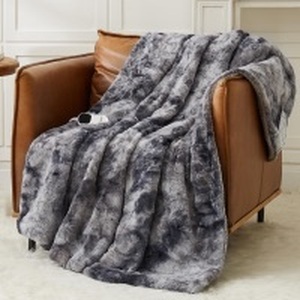 lot 12452 image: Homemate Heated Blanket Electric Heating Throw 50x60 Plush Faux Fur Sherpa
