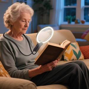 lot 12453 image: 2500mAh Magnifying Glass with Light, 5X Hands Free Magnifier for Reading