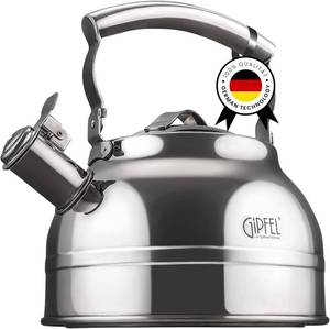 lot 13300 image: GIPFEL INTERNATIONAL Whistling Tea Kettle Stovetop - Food Grade Stainless Steel Teapot for Stove Top with Ergonomic Handle for Gas, Induction, Electric Stovetops 2.3 Quart
