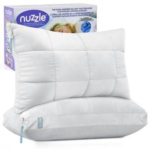 lot 13308 image: Nuzzle Neck Pillow Adjustable Standard Size Set of 2,Soft Luxury Hotel Feel
