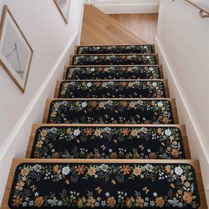 lot 13311 image: OJIA Stair Treads Non-Slip Carpet Stair Treads for Wooden Steps Indoor