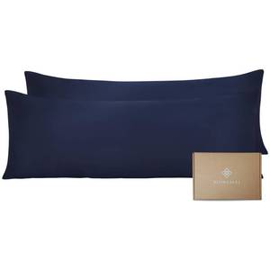 lot 14374 image: BIOWEAVES 100% Organic Cotton Body Pillow Cover for Body Pillowcases 300 Thread Count Soft Sateen Weave GOTS Certified with Zipped Closure - 21 x 54, Navy Blue