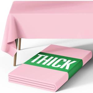 lot 14390 image: Pureegg Rectangle Table Cloth 60 x 84 �� Durable Polyester Tablecloth Offers Reusable & Washable Protection, Ideal for Outdoor Party, Picnic, Wedding, Banquet and Birthday, Pink