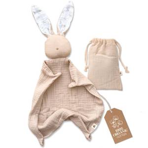 lot 14391 image: Mikito Organic Cotton Baby Muslin Lovey Bunny - Oeko-TEX & GOTS Certified - Security Blanket & Perfect Loveys for Babies - Unisex New Baby Gift for Ultimate Comfort & Peaceful Dreams