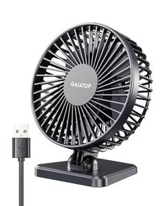 lot 14406 image: Gaiatop USB Desk Fan, Small But Powerful, Personal Portable Quiet 3 Speeds, Adjustable Mini Table Desktop fan for Cooling Home Office Car Summer Travel Gifts Black