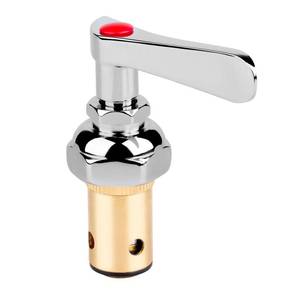 lot 14418 image: Brass Spindle Assembly for Eterna Valve Replacement, Hot Side Handle Stem Assembly Replacement Valve for Wall Mount Commercial Pre Rinse Faucet, Red