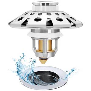 lot 14421 image: AzWzz Bathroom Sink Stopper,Sink Hair Catcher,Bathroom Sink Drain Strainer Pop Up Drain Cover Plug,Universal for 1.1 to 1.65in Sink Drain Hole