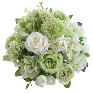 lot 14434 image: 4 Pcs Mixed Artificial Peony Flowers Set-2 Bouquets & 2 Stems, Green Fake Peony Rose Hydrangea Flower for Vase Silk Floral Arrangements for Table Centerpiece Wedding Party Bridal Decoration Home Decor