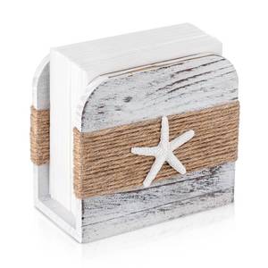 lot 14435 image: Fiwochic Natural Wooden Napkin Holder, Farmhouse Napkin Holders Upright Wooden Tissue Dispenser for Kitchen Dining Room Table Decor Indoor & Outdoor Use (Beach Style,White)