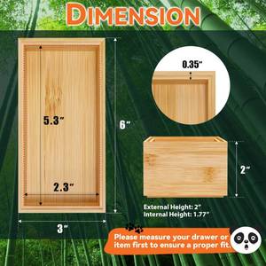 lot 14437 image: Lixple Bamboo Drawer Organizer, Small Silverware Organizer for Kitchen Drawer, Stackable Utensil Tray, 2 Pcs Flatware Organizer, Bamboo 6 x 3 x 2 (Outer), 5.3 x 2.3 x 1.77 (Inner)