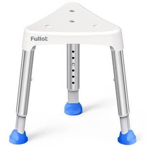 lot 19647 image: FULLOT Space-Saving Triangular Shower Chair for Inside Shower, 400 lbs
