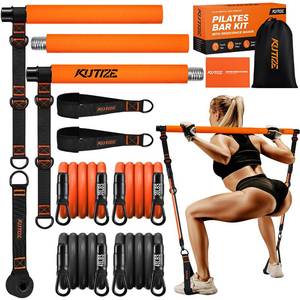 lot 19648 image: KUTIZE Pilates Bar Kit with Resistance Bands, Pilates Equipment, Multifunctional Resistance Bands with Bar for Women & Men, Home Gym Strength Training Equipment for Hip, Back, Arm, Full-Body Workouts