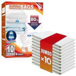 lot 19658 image: TAILI 10 Pack Vacuum Storage Bags, Jumbo Size (31�40 inch), Cream