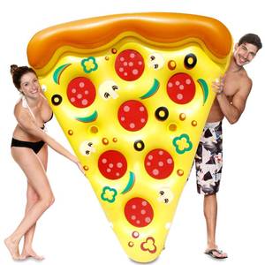 lot 19663 image: JOYIN Giant Inflatable Pizza Slice Pool Float, Fun Pool Floaties, Swim Party Toy, Summer Pool Raft (1 Pack), Extra Large with Cup Holders