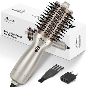 lot 19670 image: Aima Beauty Worldwide Travel Hot Air Brush Auto Dual Voltage Cool Shot