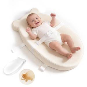 lot 19686 image: Baby Diaper Changing Pad with Wipeable & Waterproof PU Cover, Contoured Baby Changing Pad for Dresser, Non-Slip Changing Table Pad with Adjustable Strap, Cushioned Contoured Foam
