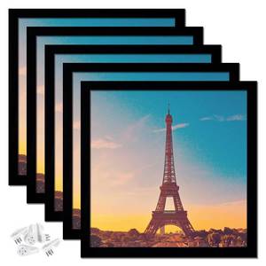 lot 19692 image: 14x14 Picture Frame Set of 5, Black Photo Frames for Gallery Wall Hanging