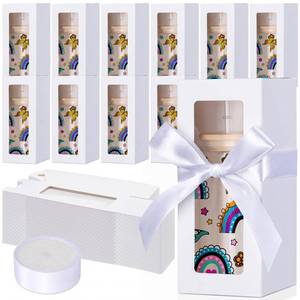 lot 19702 image: FillTouch 120 Pcs White Gift Boxes with Ribbon for Sublimation Glass Exhibition Transparent Tumbler Gift Boxes for 12oz 16oz 20oz Glass Jar Shipping Packaging