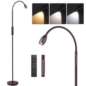lot 19703 image: Reading Floor Lamp, 72 LED Dimmable Lamp with Gooseneck,Zoomable Spotlight