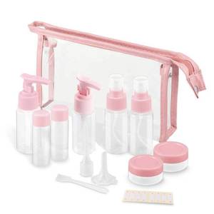 lot 20002 image: Vitog Travel Bottles Kit, TSA Approved Leak Proof Portable Toiletry Containers Set, Clear PET Flight Size Cosmetic Containers for Lotion, Shampoo, Cream, Soap, Set of 11