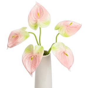 lot 20005 image: OBDXZHC 8PCS 25.6inch Anthurium Artificial Flowers Pink-Green Faux Anthurium Real Touch Flower Faux Floral Arrangement for Vase Table Centerpieces Wedding Garden Home Decoration (Pink-Green)