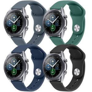lot 20011 image: Wanme Bands for Samsung Galaxy Watch 3 Band 41mm, Galaxy Watch 4  4 Classic, Watch 5  5 Pro Bands Women Men, 4 PACK 20mm Soft Silicone Adjustable Sport Strap Replacement Wristbands for Galaxy Watch 4  5  6  7 Band
