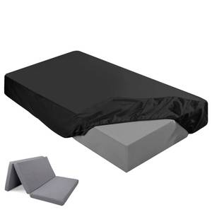 lot 20013 image: Breling Fitted Sheet (Sheet Only) Compatible with Milliard Trifold Mattress Folding Mattress Fitted Microfiber Bedsheet for Camp Bunk Rvs Bed (Twin,4,Black)