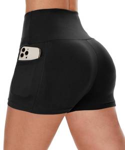 lot 20016 image: CAMPSNAIL Biker Shorts Women with Pockets - 358 High Waisted Workout Spandex Tummy Control Gym Running Yoga Shorts Size Small-Medium