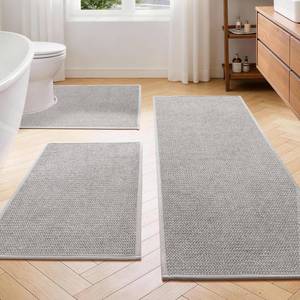 lot 20020 image: YIHOUSE Gray Bathroom Rugs Sets 3 Piece, Quick Dry Thin Bath Mat with Toilet Rug, Non Slip Absorbent Machine Washable, Bath Runner Rugs for Bathtub Sink Home Decor