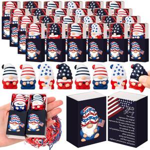 lot 20038 image: Wettarn 12 Sets Patriotic Presents Gnome Stress Balls with Glory Gift Boxes for Veterans Day Party Favors American Patriots Soldiers Veterans Red White Blue Decor Desk Trinkets