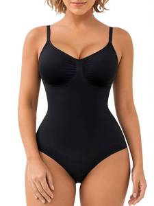 lot 20042 image: SHAPERX Womens Shapewear Bodysuit Tummy Control Body Shaper Waist Snatching Seamless Brief Body Suit,SZ5213-Black-SM