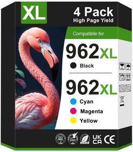 lot 20044 image: PROSWIFT 962XL Ink Cartridges for HP Printers Compatible for HP 962XL Ink Cartridges Combo Pack Works with HP OfficeJet Pro 9010 9015 9018 9020 9025(962 Ink, Black Cyan Magenta Yellow)