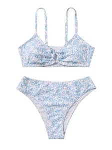 lot 20045 image: COZYEASE Girls 2 Piece Ditsy Floral Print Triangle Bikini Swimsuit (14 Y)