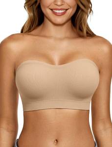 lot 20054 image: LetsJoli Strapless Bras for Women Push Up Bandeau Wireless Tube Padded Bra Medium