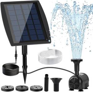 lot 20058 image: FYDGTPI 2.5W Solar Water Pump with 3 Spray Nozzles, 3.94FT Tubing, 9.85FT Power Cable, DIY Solar Water Fountain for Garden, Yard, Water Feature