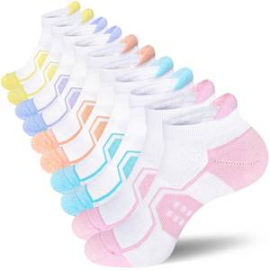 lot 20075 image: SAPJYA Womens Ankle Comfort Cushioned Anti-blister Wicking Athletic Running Socks 5 Pairs