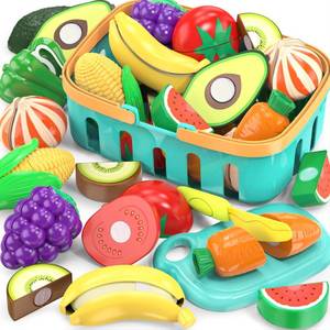 lot 20077 image: Cutting Play Food Toys for Kid, Pretend Play Kitchen Accessories, Fake Food