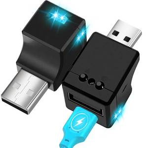 lot 20477 image: Frienda 2 Pcs Car USB LED Lights with Dual Charging Ports Type-A and Type-C Mini Type A Interior Atmosphere Light 5V2A Smart USB Light, Button Control Night Lamp for Car Suv Truck Laptop Office Decor