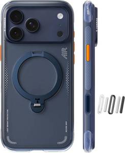 lot 20479 image: TORRAS Ostand Q3 Air for iPhone 17 Pro Max Case with 360 Magnetic Stand, Fit for MagSafe, Mil-Grade Drop Tested, Camera Control Button, Shockproof Phone Case for iPhone 17 Pro Max 6.9, Midnight Blue
