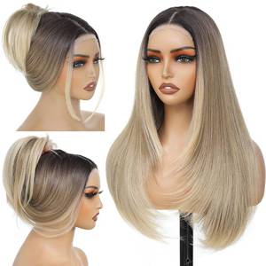 lot 20481 image: Sarensall Ombre Blonde Layered Wigs for Women Synthetic Lace Front Wig