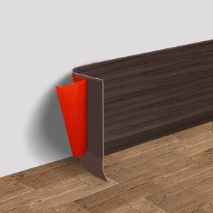 lot 20484 image: Vinyl Wall Base Baseboard Molding Trim 4 Flexible Self Adhesive Rubber Wall Base Moulding Trim Peel and Stick Design, 4 Inch x 20 Feet, Brown Wood Grain
